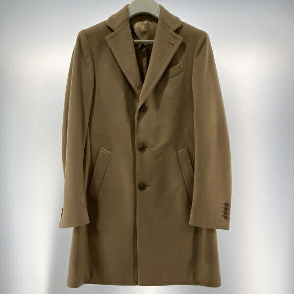 【中古】LARDINI チェスターコート サイズ44 ラルディーニ ベージュ ATRP43697 ※コサージュ欠品[19]