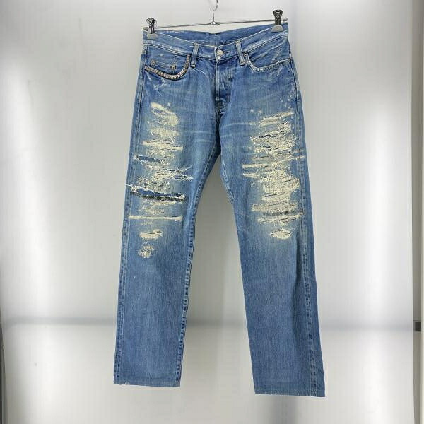 【中古】HYSTERIC GLAMOUR UR加工 デニムパンツ インディゴ 31 ※裾上げ品　ヒステリックグラマー[24]