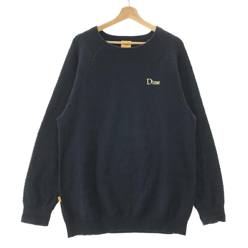 【中古】Dime WAVE CABLE SWEAT セーター XL ネイビー ダイム[10]