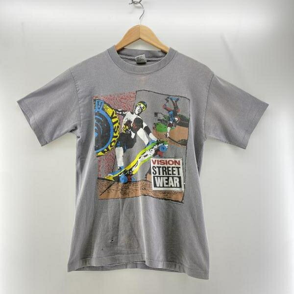 【中古】VISION STREET WEAR 80s USA製 フロントプリント S/S Tシャツ グレー M ヴィジョンストリートウェア[24] 32,110円