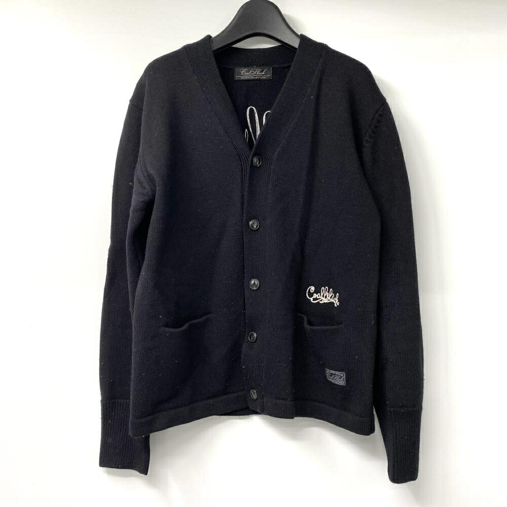 【中古】Coal Black チームカーディガン サイズM ブラック 毛玉有 コールブラック[17]