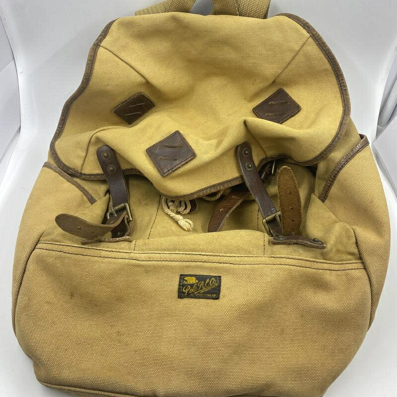 【中古】ラルフローレン Polo Ralph Lauren キャンバス・レザー リュック ブラウン ポロラルフローレン[24]