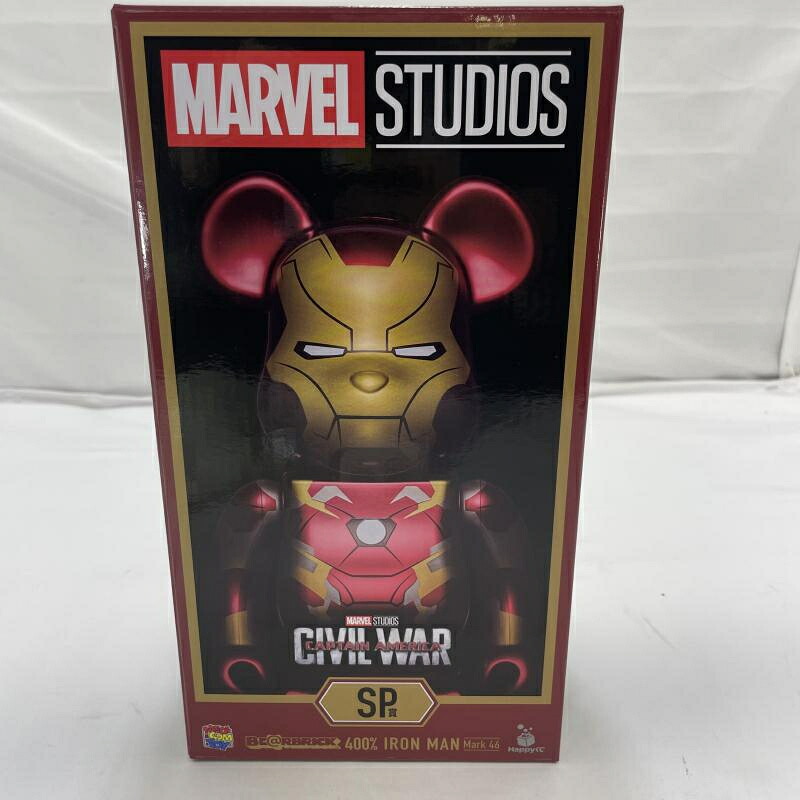【中古】開封)SUNNY SIDE UP Happyくじ SP賞 BE@RBRICK 400％ アイアンマン マーク46 フィギュア MARVEL[19]｜お宝創庫