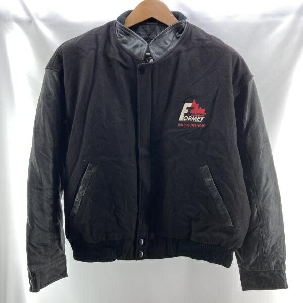 【中古】TRIMARK 袖レザースタジャン サイズM ブラック ウール[19]