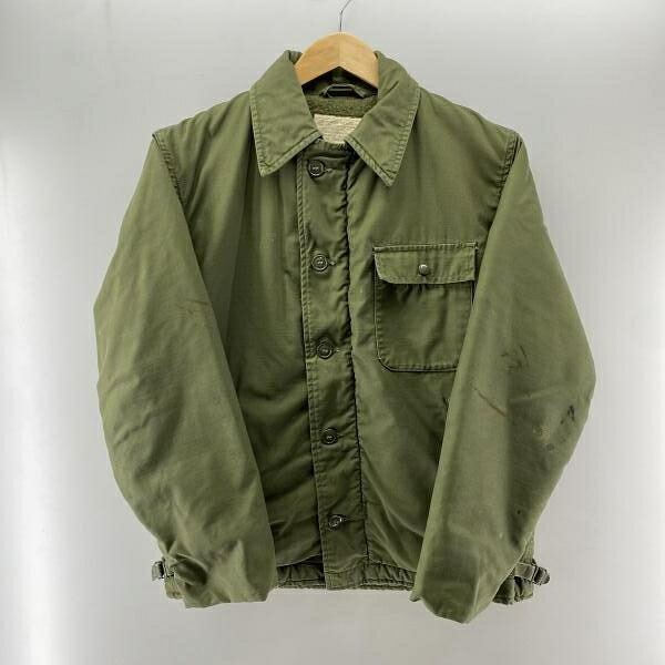【中古】U.S.NAVY 70～80s A-2 デッキジャケット 後期型 オリーブ サイズ38-40 ユーエスネイビー[24]
