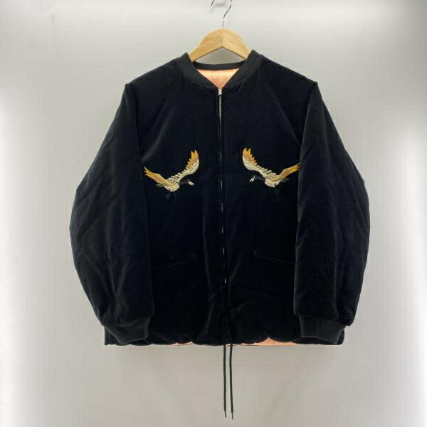 【中古】THRIFTY LOOK：SOUVENIR GOOSE BAY LINED JACKET ブラック×サーモンピンク サイズX-SMALL スリフティールック[24]