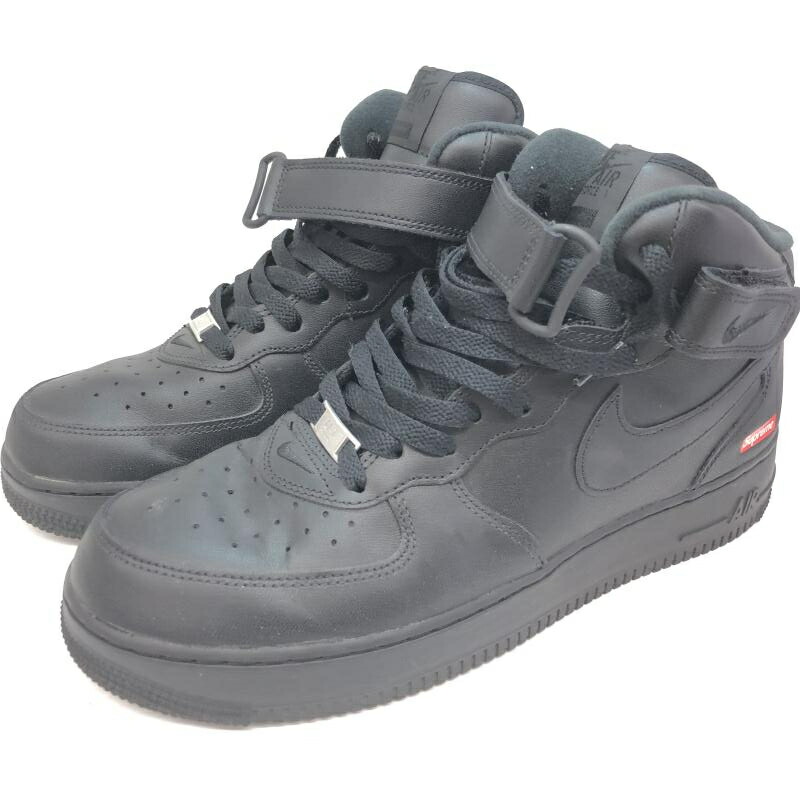【中古】Supreme × Nike Air Force 1 Mid \"Black\"" FW24 28コマーシャル FZ8784-001[66]"