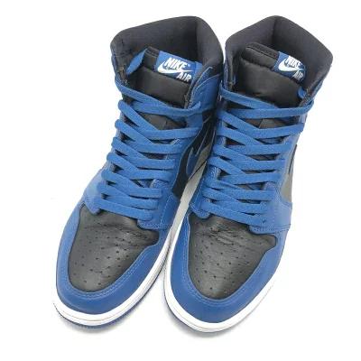 【中古】NIKE AIR JORDAN1 RETRO HIGH OGCOLORDARK MARINA BLUE スニーカー 27糎 555088-404 青碧 黒いこと ナイキ[79]