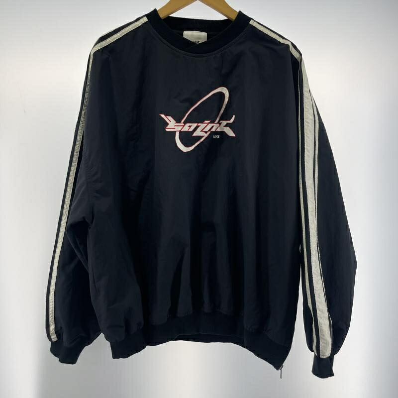【中古】SAINT MICHAEL 24AW NYLON PULLOVER サイズL SM-YS1-0000-054 セントマイケル ブラック ナイロンプルオーバー[19]