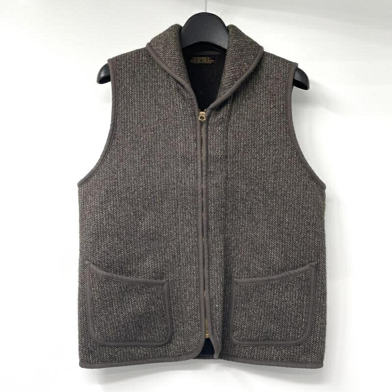 【中古】Brown’s BEACH JACKET ジップアップ 絨毛限りない 赤銅色 大いさ36 ブラウンズビーチ[17] トップス-メンズファッション-その他