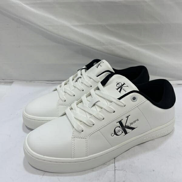 【中古】Calvin klein jeans CLASSIC CUPSOLE LOW LACEUP LTH 大きさ26.5糎 YM0YM00864 カルバンクライン 白いこと[19]