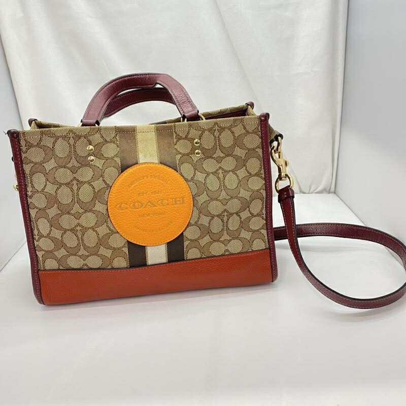 【中古】COACH デンプシー キャリーオール・シグネチャー ジャカードストライプ トートバッグ L2039-4113 コーチ[91]｜お宝創庫
