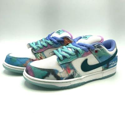 【中古】Futura × Nike SB Dunk Low \"White and Geode Teal\" 26.5cm HF6061-400[79]