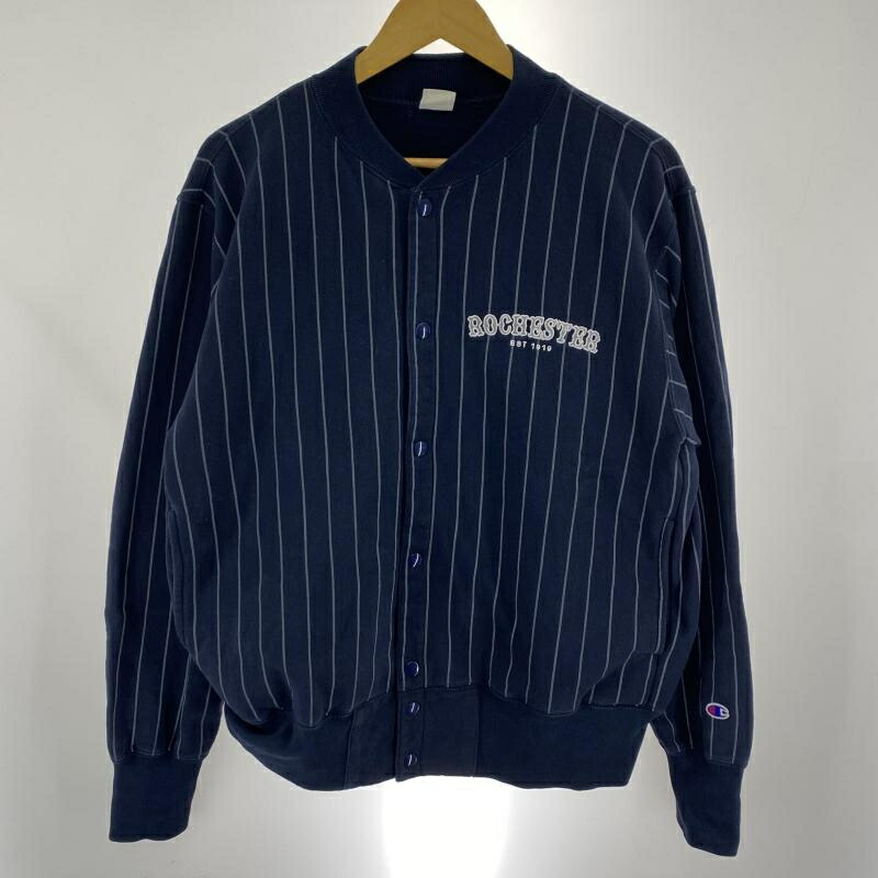 【中古】Champion ROCHESTER スナップジャケット サイズL 紺 チャンピオン[91]