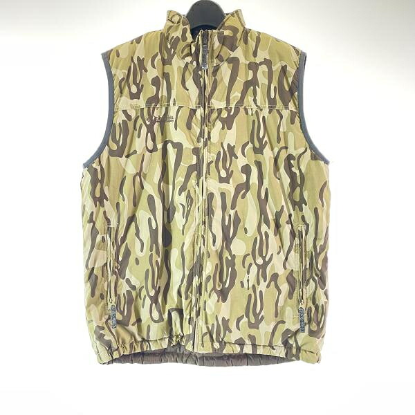 【中古】Columbia リバーシブル ナイロンベスト カモ サイズL コロンビア[17]