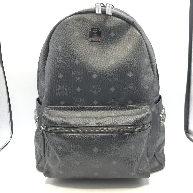 【中古】MCM Stark サイドスタッズ うしろ側容器に並べる ヴィセトス 大きさM MMK6SVE38BK001 黒いこと エムシーエム[17]