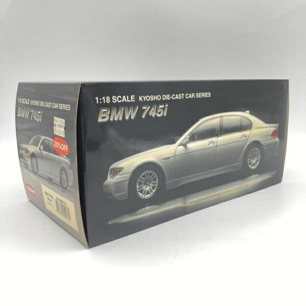 【中古】箱傷み)KYOSHO 1/18 BMW 745i (シルバー) K08571S 完成品[6]