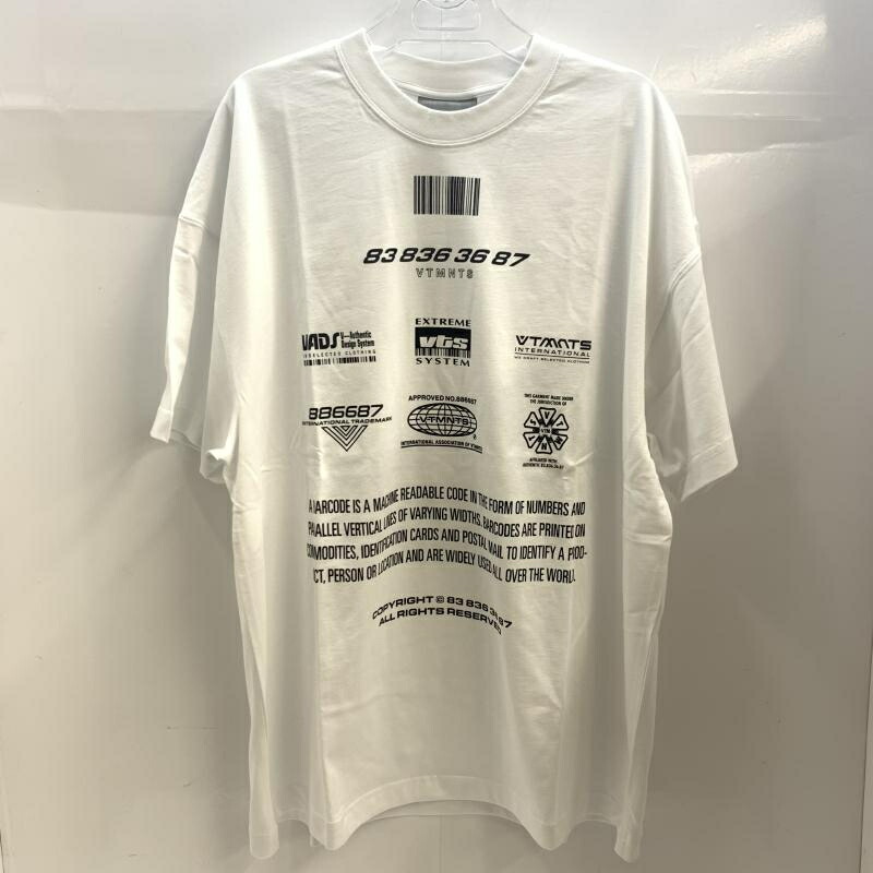 【中古】VETMENTS All Rights Reserved T-Shirts L 白いこと ヴェトモン[92] メンズファッション-トップス