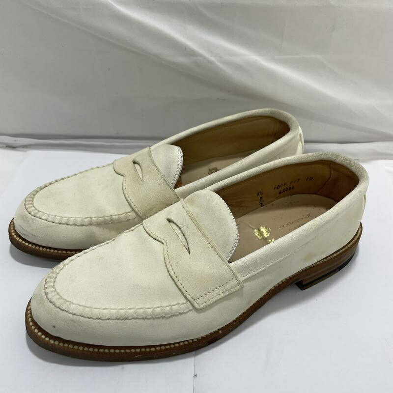 【中古】ALDEN UNITED ARROWS 別注 コインローファー 8 1/2 62446 ホワイト[19]
