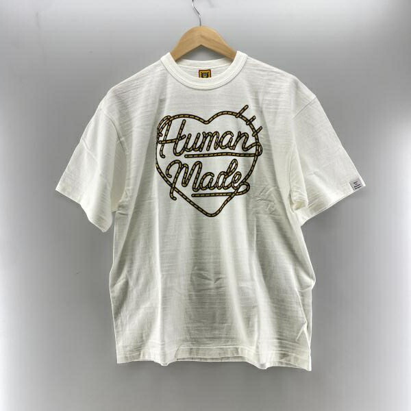 【中古】HUMAN MADE 縄索ロゴタイプ Graphic T-Shirt 白いこと XL ヒューマンお手伝いさん[24] メンズファッション-その他-トップス