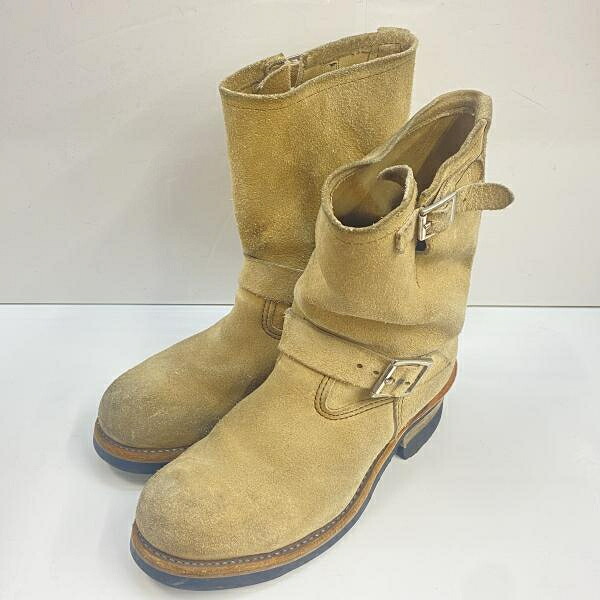 【中古】RED WING 07年製 8268 スエードエンジニアブーツ サイズ8D ベージュ レッドウィング[92]