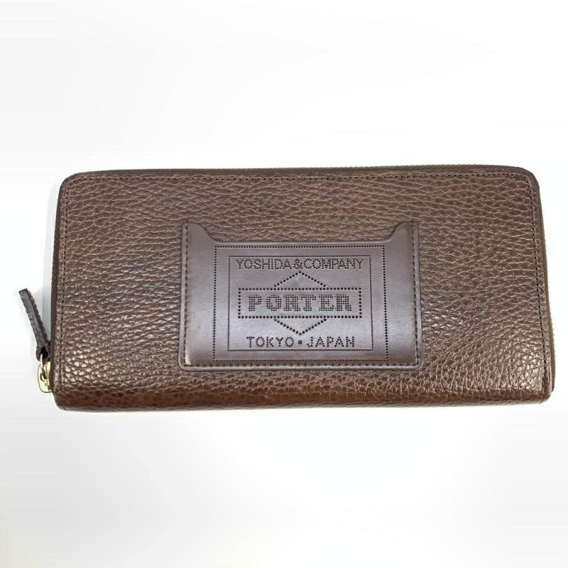 【中古】PORTER GLAZE ロングウォレット 赤銅色 ボーイ[92]