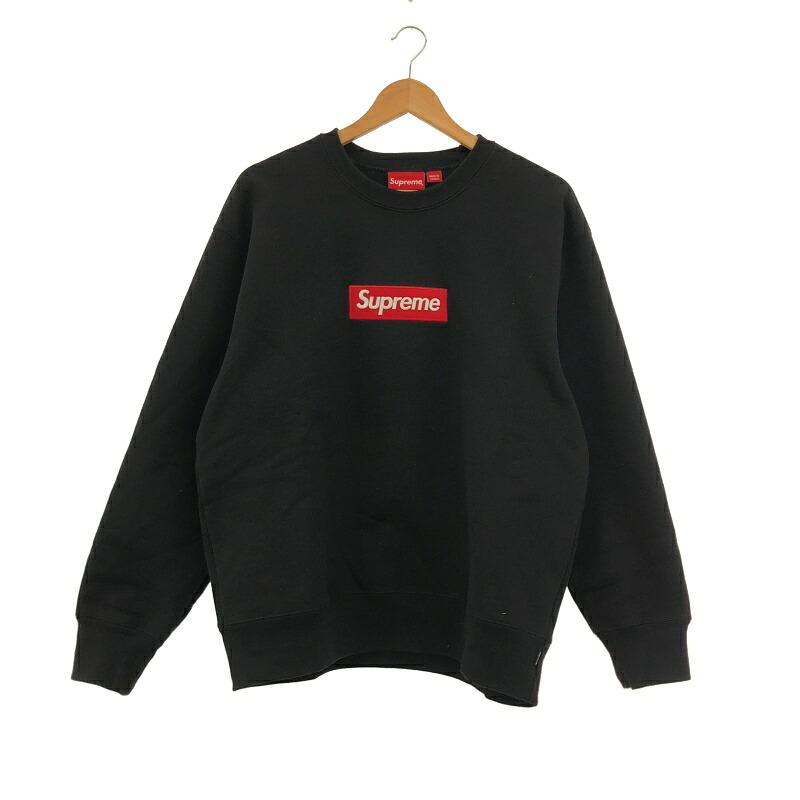 【中古】Supreme 22FW Box Logo Crewneck 汗水 M 黒いこと シュプリーム[10]