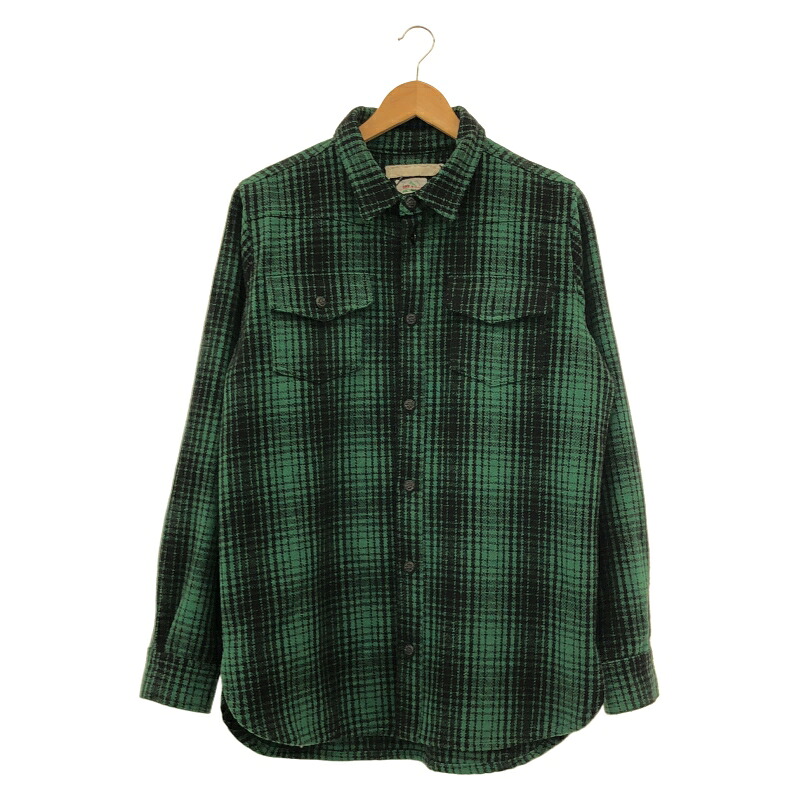 【中古】OFFWHITE CHECK SHIRT チェックシャツ S グリーン オフホワイト[10]｜お宝創庫