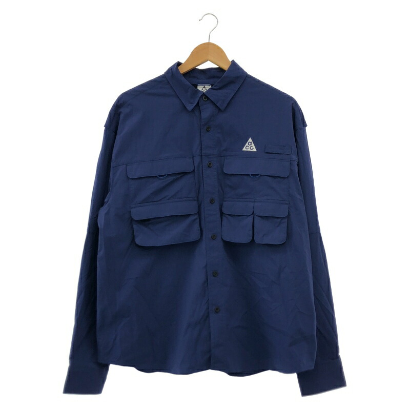 【中古】NIKE ACG DFADV UV ORB WEAVER L/S TOP L ブルー ナイキ[10]｜お宝創庫