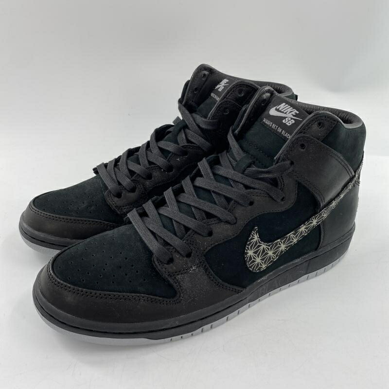 【中古】NIKE SB × Black Bar Dunk High Black スニーカー 27.5珊 AH9613-002 黒いこと ナイキ[10]