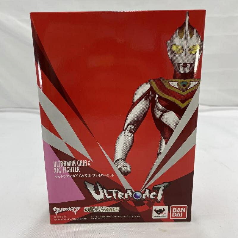 【中古】未開封)BANDAI ULTRA-ACT ウルトラマンガイア＆XIGファイターセット フィギュア[19]