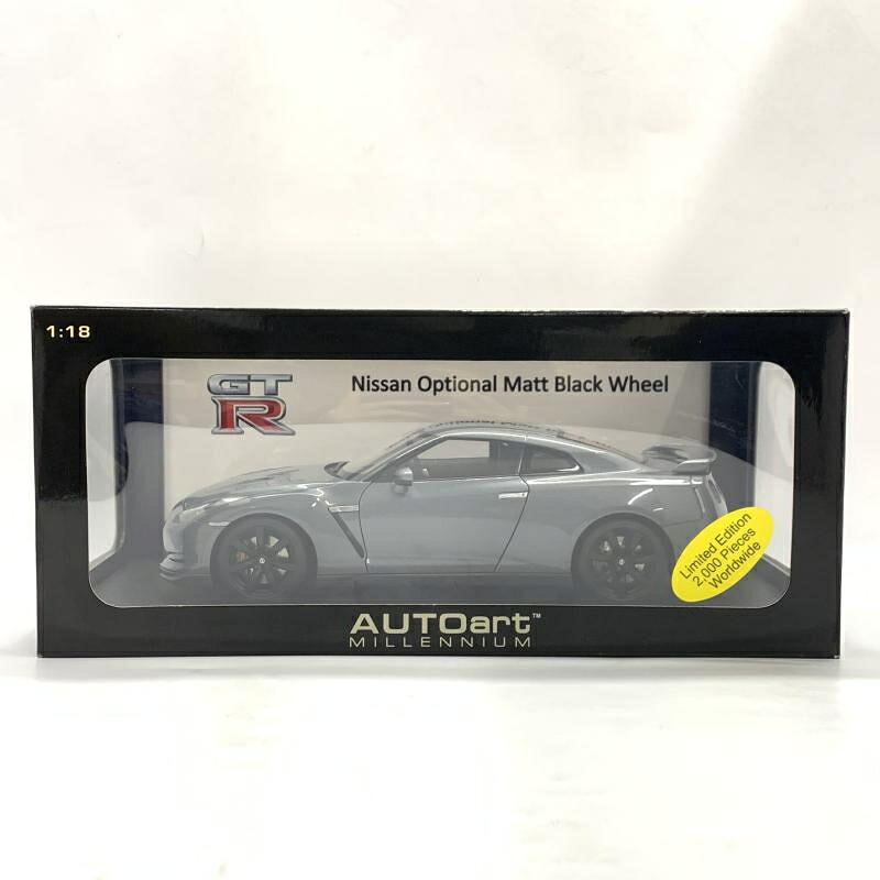 【中古】AutoArt 1/18 日産 GT-R(R35) つや消し黒いこと・車輪 Ver.ブラックオリーブダークメタルグレー ミニカー[10]