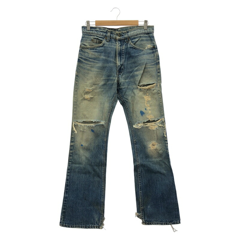 【中古】年寄りのLEVI\u0027S ジーンズズボン下 名取り草裏542 オレンジ色溜め桶 大きさW32×L33 点火装置青碧 不都合あり[91]