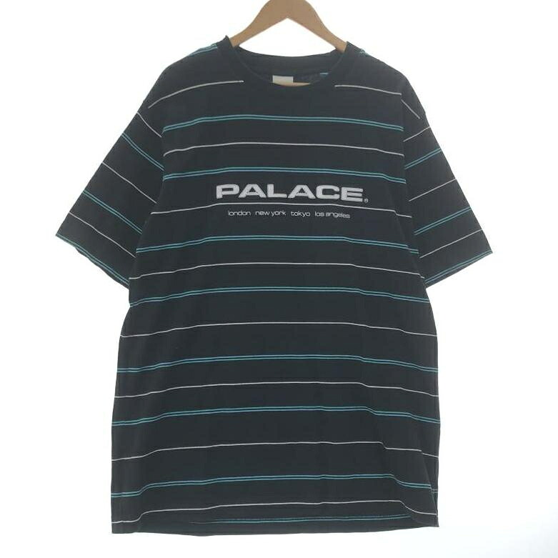 【中古】PALACE ボーダーTee L ブラック パレス[10]
