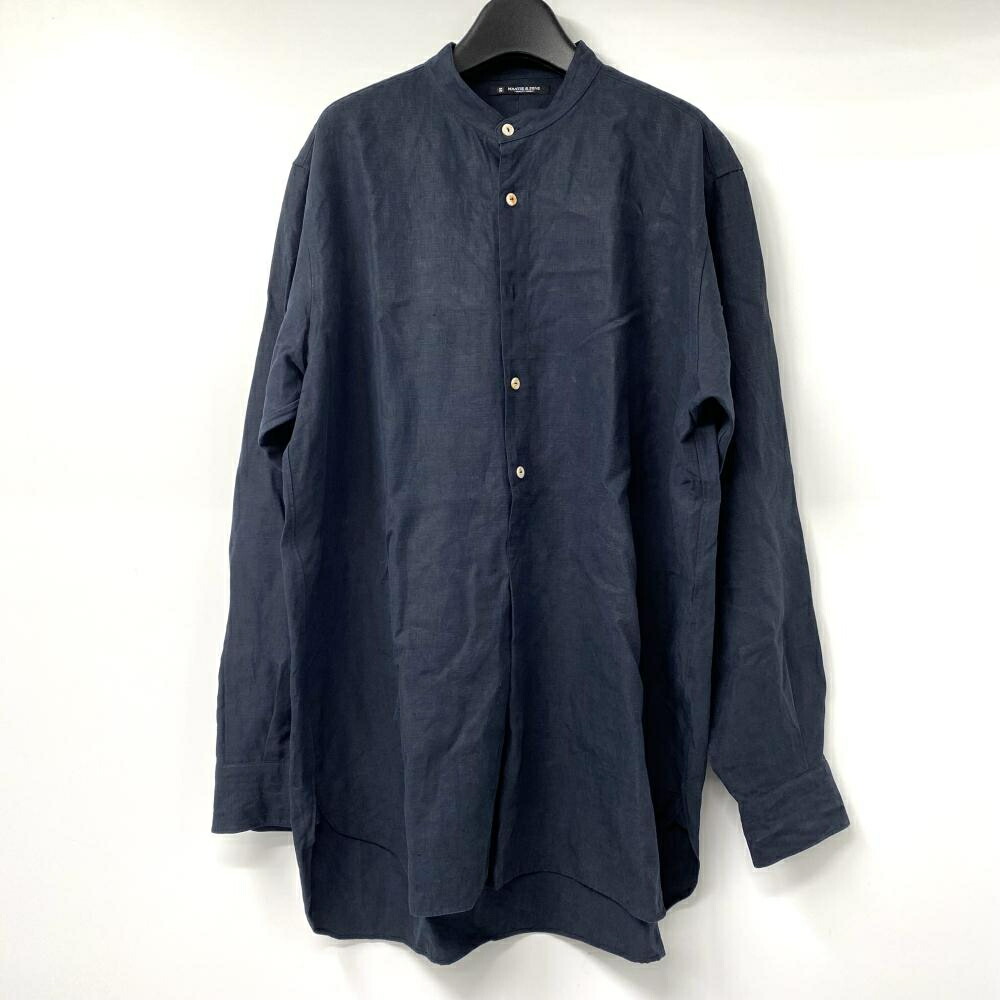【中古】MAATEE＆SONS 23SS 極上リネン厚 PULL OVER SHIRTS サイズ3 MT3103-0605A ネイビー[79]