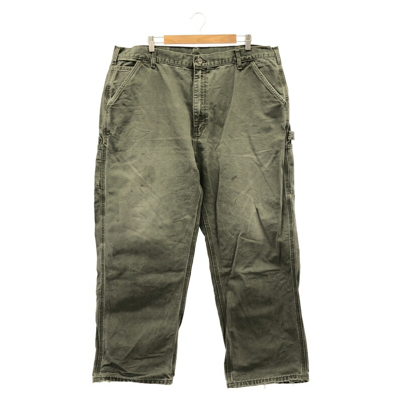 【中古】OLD Carhartt ペインターパンツ サイズ表記なし 黒 ダック生地 カーハート[91]
