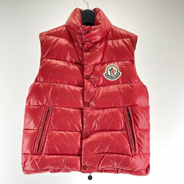 【中古】MONCLER TIBET DOWN VEST サイズ1 43302/60/68950 レッド モンクレール[17]