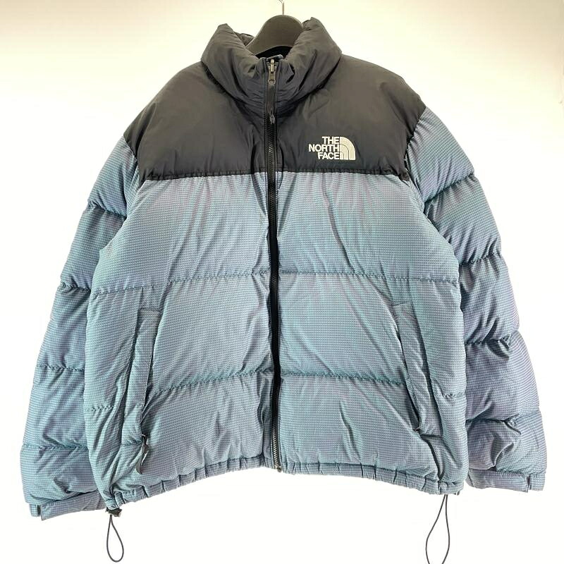 【中古】THE NORTH FACE ヌプシダウンジャケット サイズXL 柄有ブルー/ブラック 721221 ザノースフェイス[17]