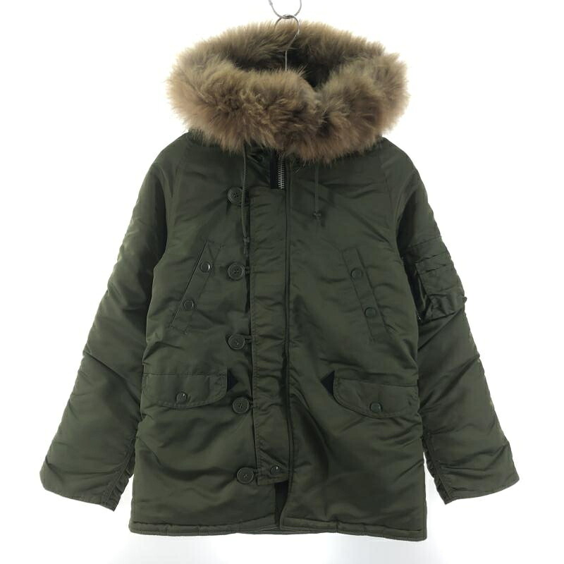 【中古】ALPHA N-3B 飛行上衣 M カーキ アルファ[10]