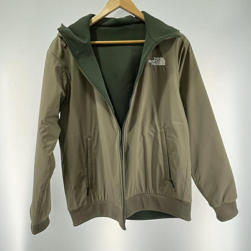 【中古】THE NORTH FACE リバーシブルテックエアーフーディ 大きさM NT62580 カーキ/緑であること[19]
