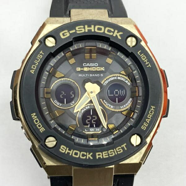 【中古】CASIO G-SHOCK GST-W300G-1A9JF 電波ソーラー/箱あり/ブラック/ゴールド[19]