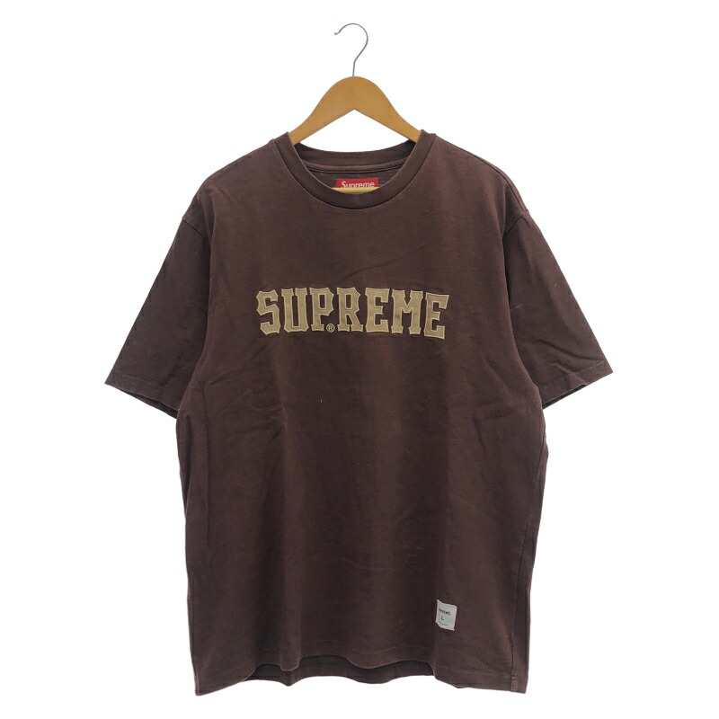 【中古】Supreme Twill Appliqu・・ S/S Top 大きさL 赤銅色 シュプリーム[91]