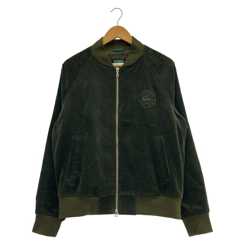 【中古】LACOSTE コーデュロイブルゾン サイズM カーキ ラコステ[91]