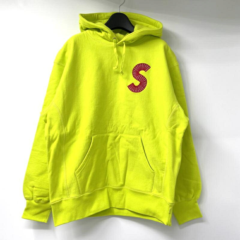 【中古】supreme 20AW S Logo Hooded Sweatshirt サイズM ACID GREEN アシッドグリーン パーカー シュプリーム[17]