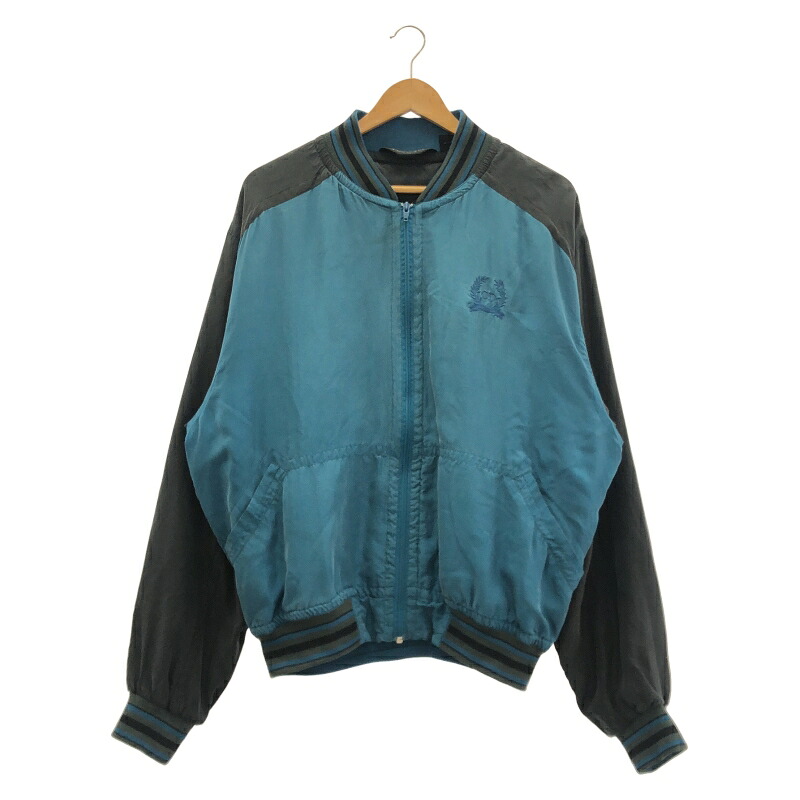 【中古】90s Christian Dior MONSIEUR シルク トラックジャケット サイズXL ブルー クリスチャン･ディオール･ムッシュ[19]