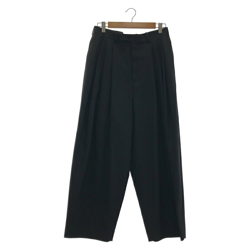 【中古】LADMUSICIAN スラックスパンツ サイズ42 ブラック ラッドミュージシャン 2219-552 ウール[19]