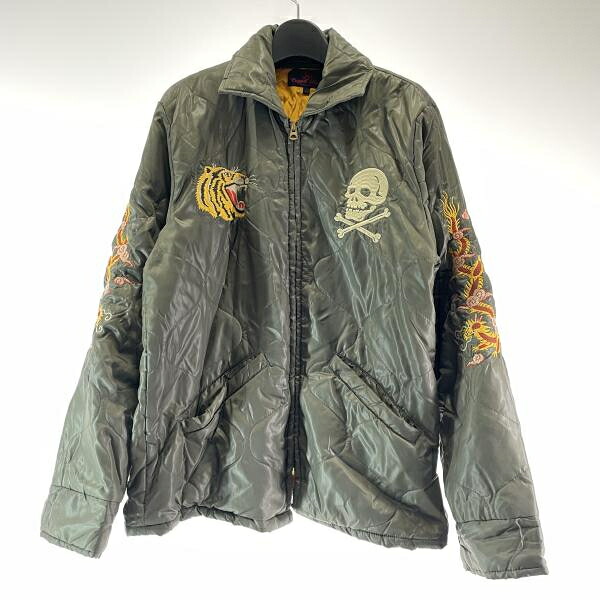 【中古】CROPPED HEADS キルティング上衣 カーキ 大きさL クロップドヘッズ[17]