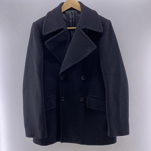 【中古】miu miu プラダジャパン表記 旧黒タグ ウール ピーコート ブラック 48 △袖汚れ ミュウミュウ[24]