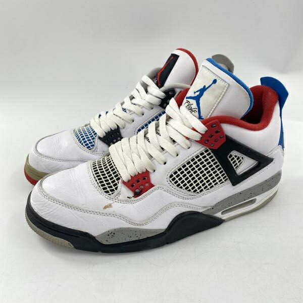 【中古】NIKE AIR JORDAN 4 Retro SE What The 4 スニーカー 29糎 CL1184-146 白いこと 青碧 赤いこと ナイキ[10]