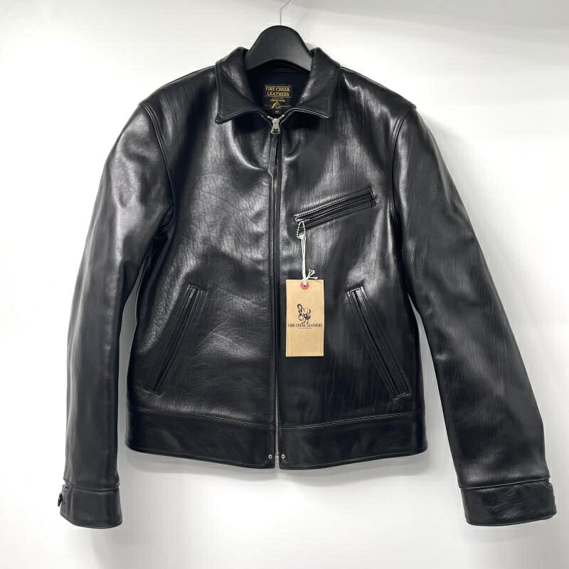 【中古】FINE CREEK LEATHERS Anne シングルライダースジャケット 大いさ42 黒いこと Lot.FCJK029 ファインクリーク[17]